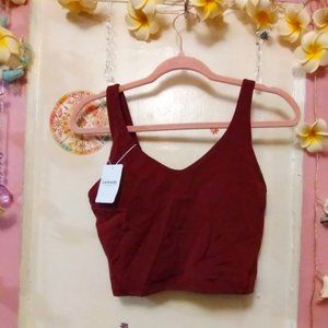 NWT / Lemedy Cinnamon Cropped Workout Tank w/ Padding – Yoga Running – XL